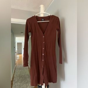Zara brown sweater dress. Never worn.